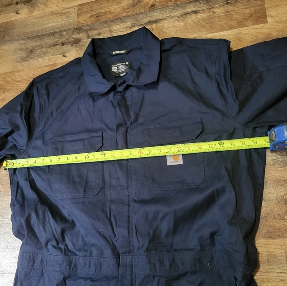 Carharrt Men's Navy Rugged Flex Canvas Coveralls Size 2XL - Picture 7 of 10